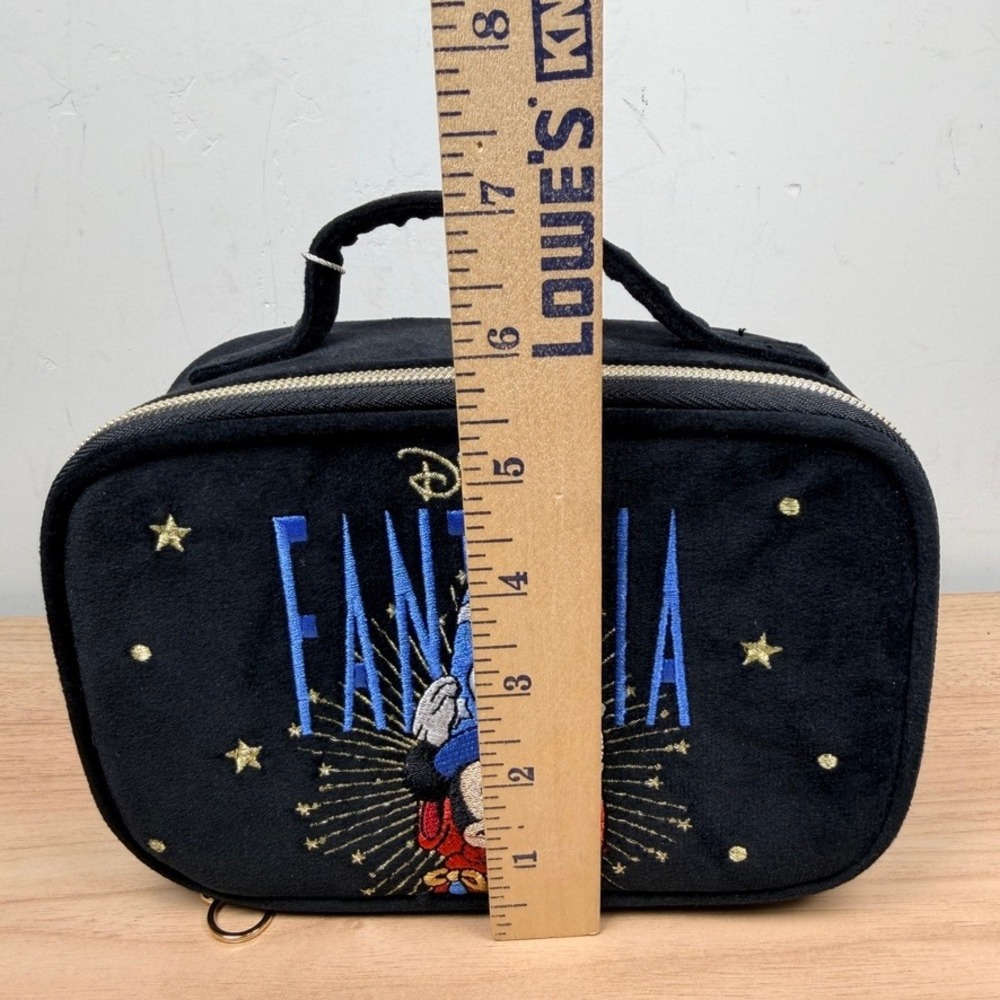 Disney Primark Fantasia Cosmetic Makeup Bag Black Sorcerer Mickey Velvet‎ NWT - Picture 10 of 10
